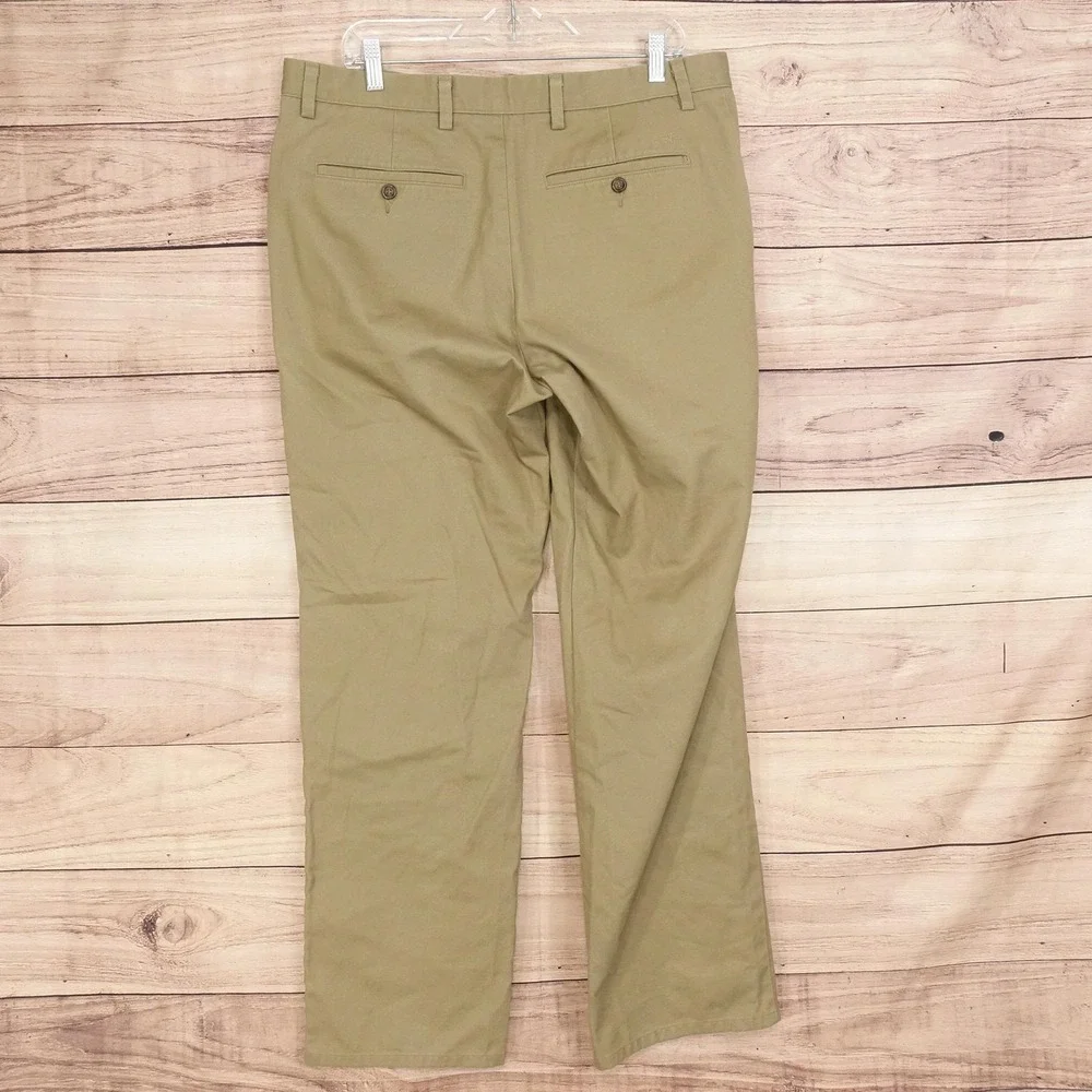 Dockers Pants Mens 36x32 Beige Straight Fit Chino Flat Front Pockets Casual
